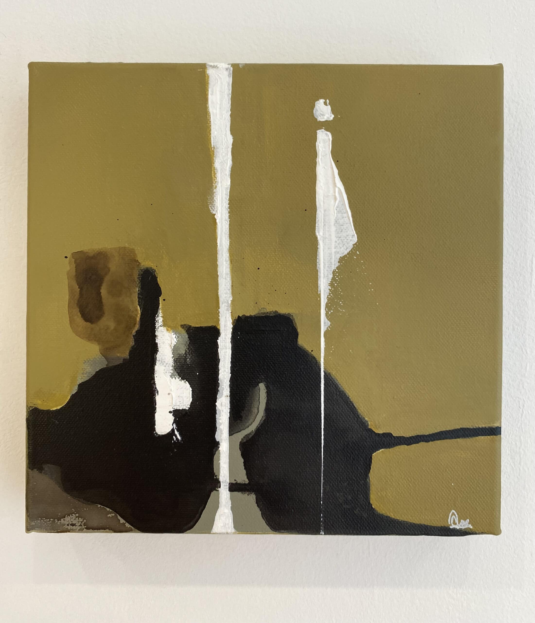 Silhouette B 2 Acrylique encre sur toile 20x20cm