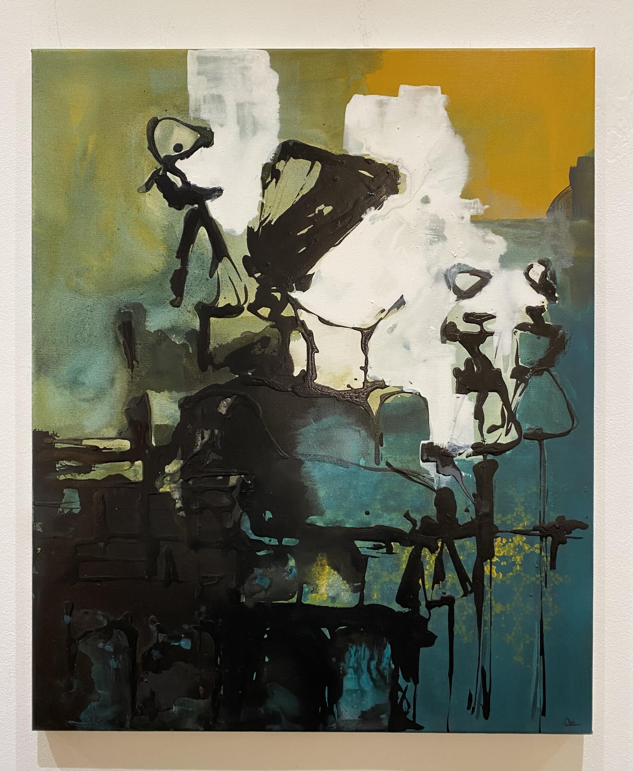 Silhouette N 6 Acrylique encre sur toile 60x70cm