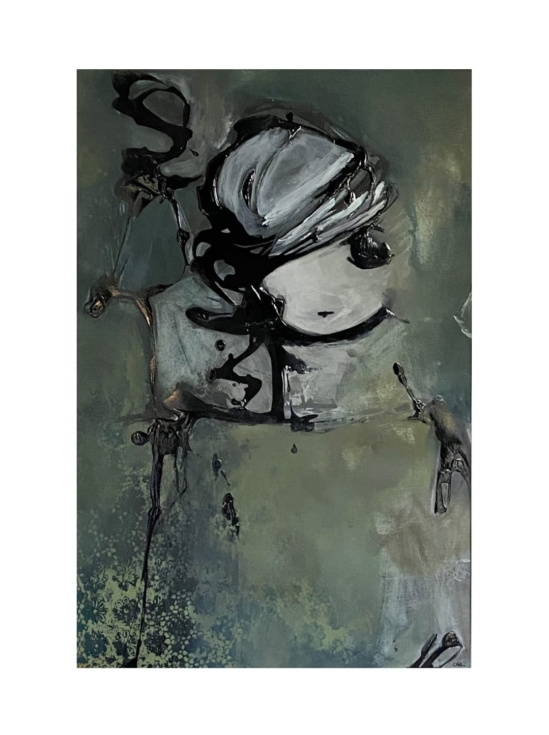 Visage 1 Acrylique encre sur Canson 300g